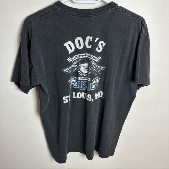 Vintage Harley Davidson Shirt Men's XL Dragon Eagle Double Sided Doc's St. Louis - Picture 3 of 10